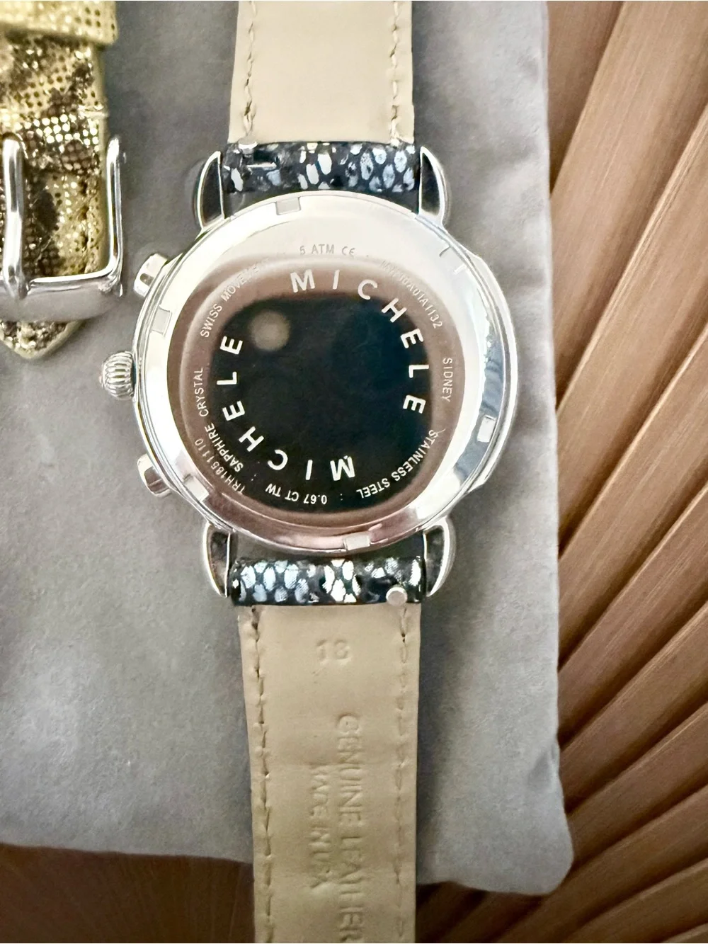 Michele Sidney chronograph diamond watch, 38mm case